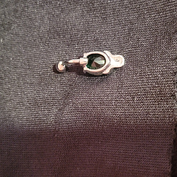 🆕️ Skull Belly Button Ring Inlaid Shiny Zircon "Halloween"  Silver Green - Picture 3 of 3